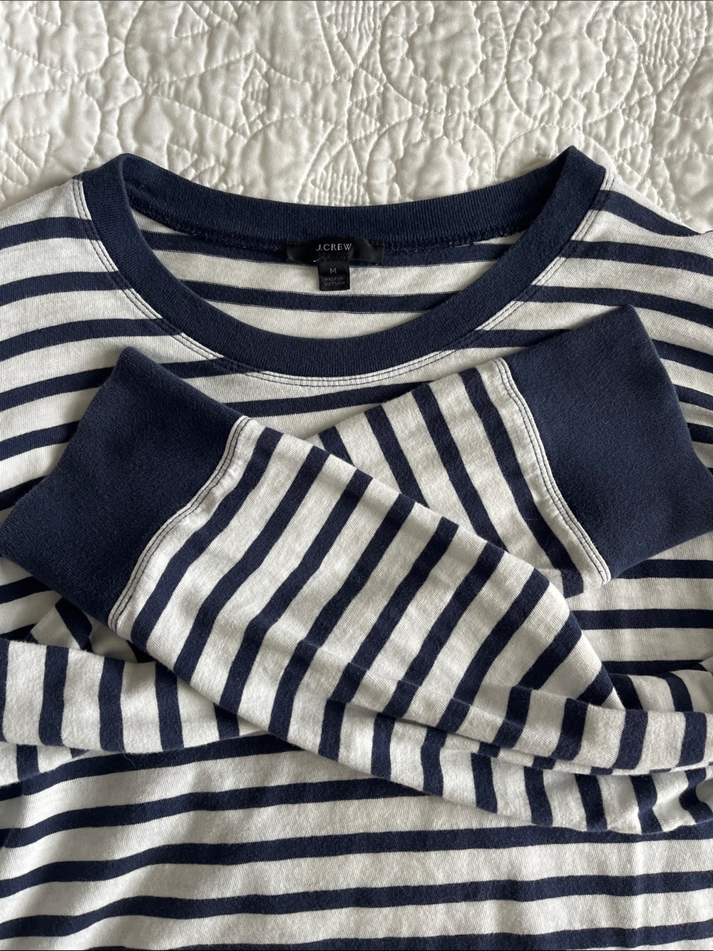 J. Crew Navy & White Striped Long Sleeve Tee